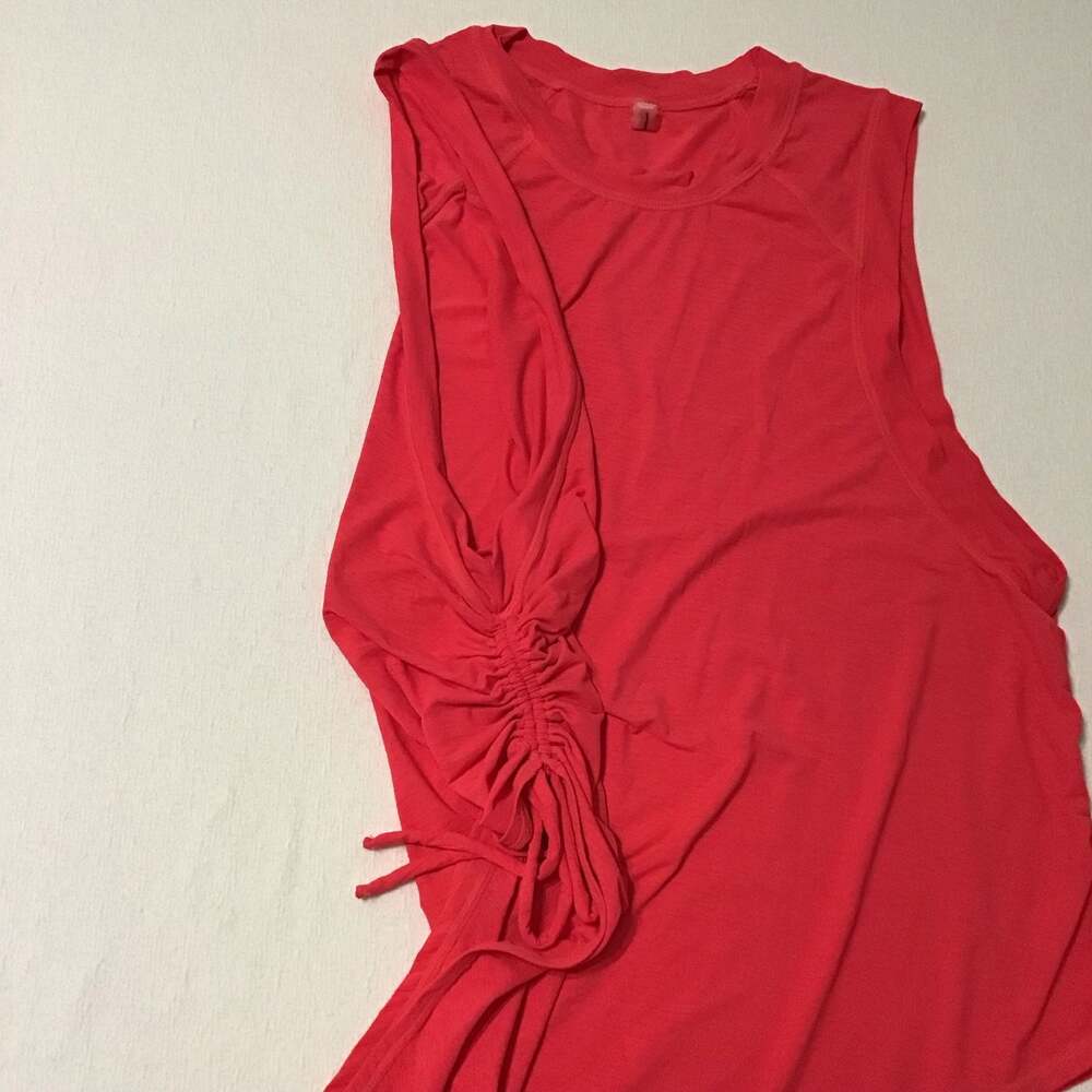 Free People Movement Tempo Tunic Ruched Side Tank Top Electric Sunset Size M - Picture 6 of 11